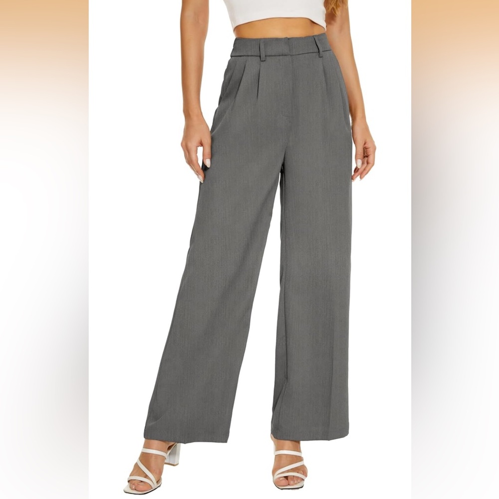 Gray Wide-Leg Pants